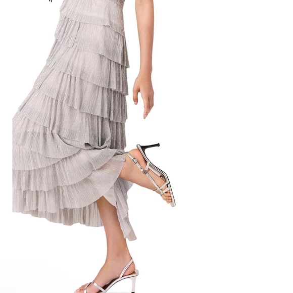 Maje Metallic Ruffled Dress - Picture 6 of 7